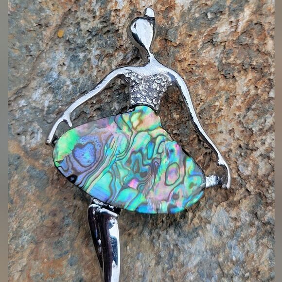 Abalone Shell Ballerina Brooch - Picture 6 of 7